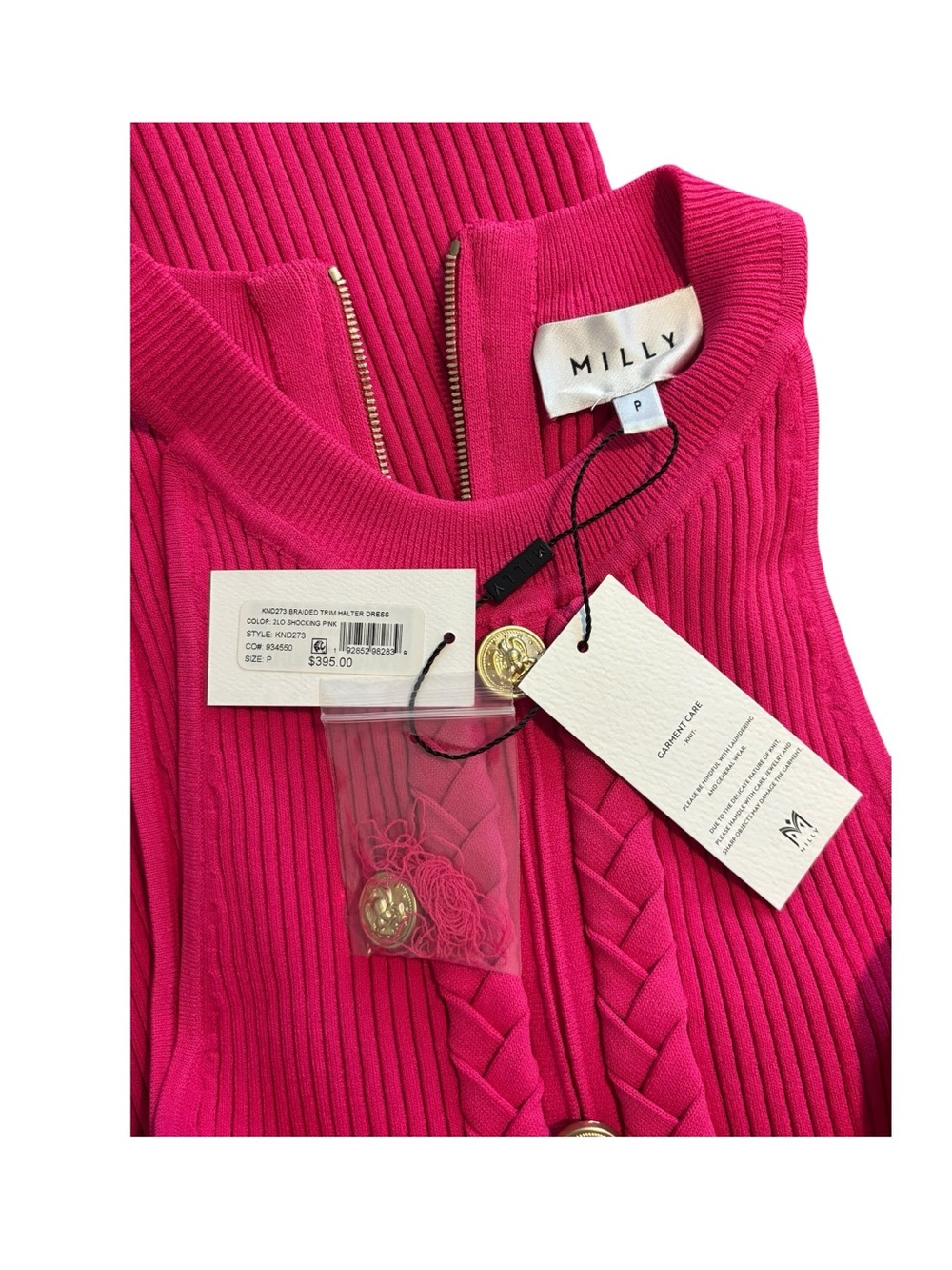 Milly Braided Trim Halter Dress - Picture 5 of 5